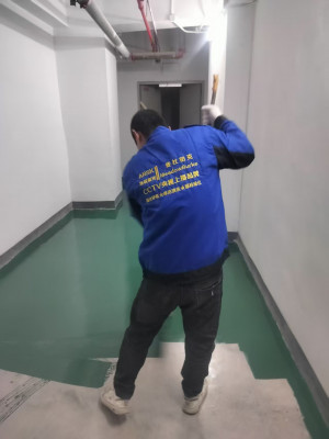 景枫中心停车场地面环氧改造样板项目有南京伊洁特斯环境科技有限公司施工